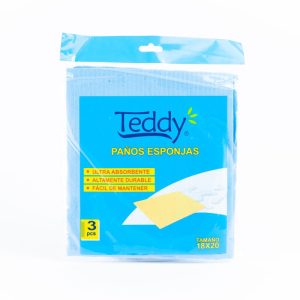 PAÑO SPONGI PACK 3 UNIDADES TEDDY 18X20CM