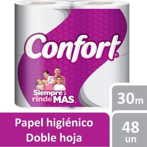 Papel Higienico Confort Doble Hoja 48 Rollos x 30 Metros