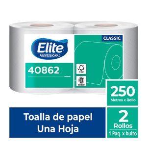 TOALLA DE PAPEL CLASSIC UNA HOJA 2 ROLLOS x 250 METROS