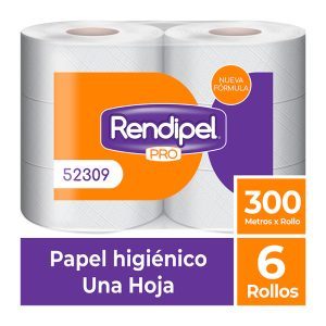 Papel Higiénico Rendipel Pro 6 Rollos x 300 Metros